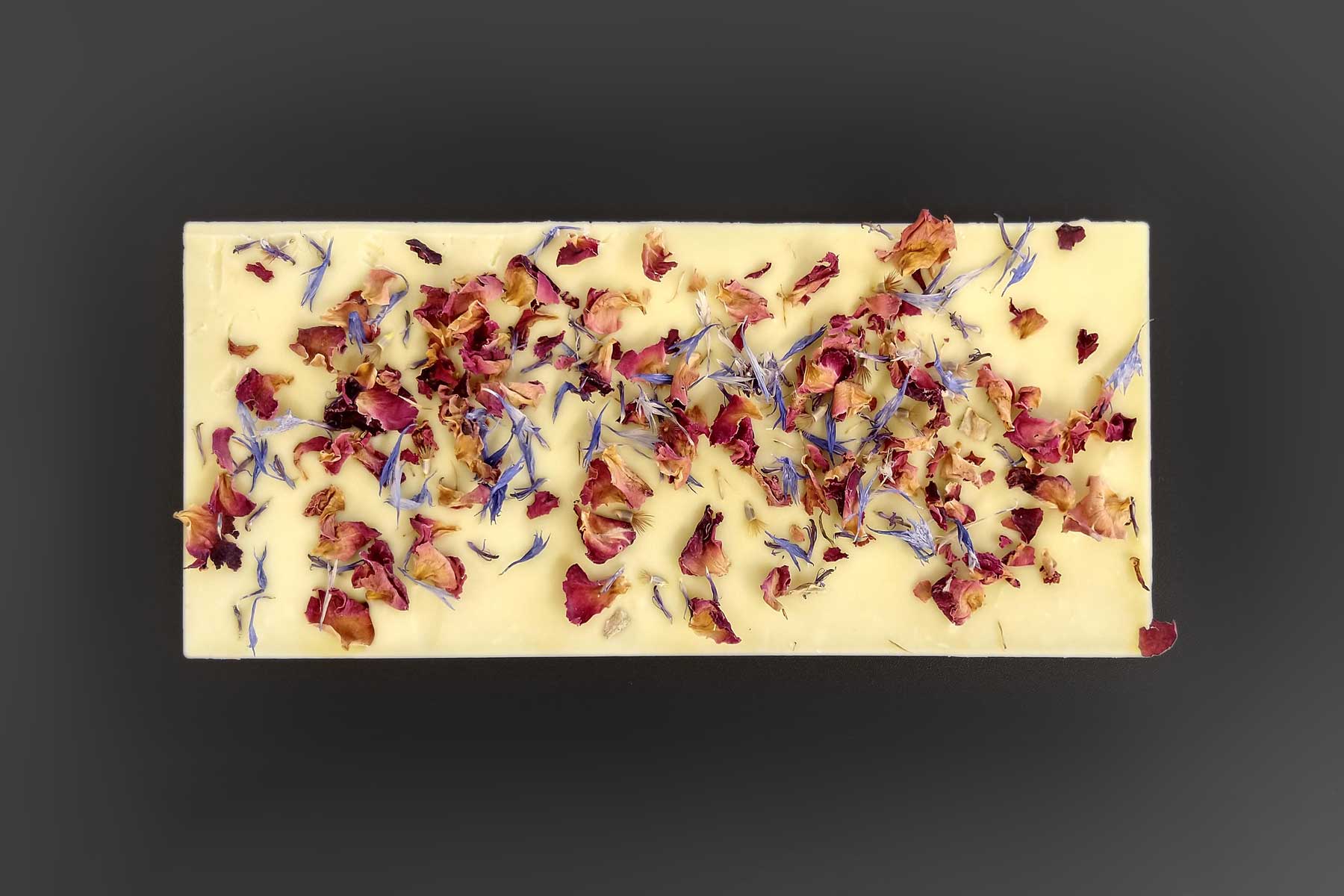 Chrpa a růže na bílé čokoládě - Obrázek 3