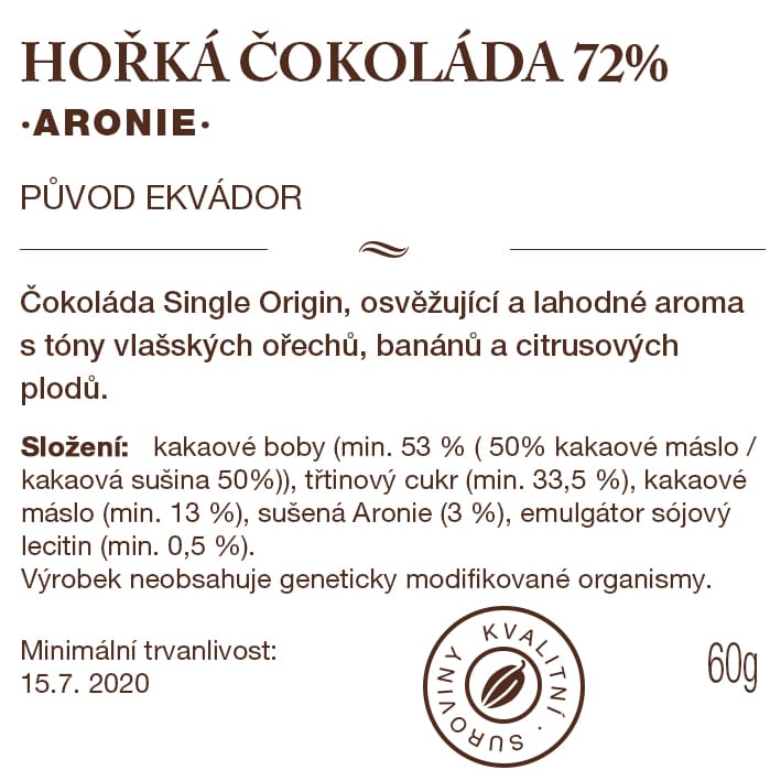 Čokoládová tabulka s Aronií